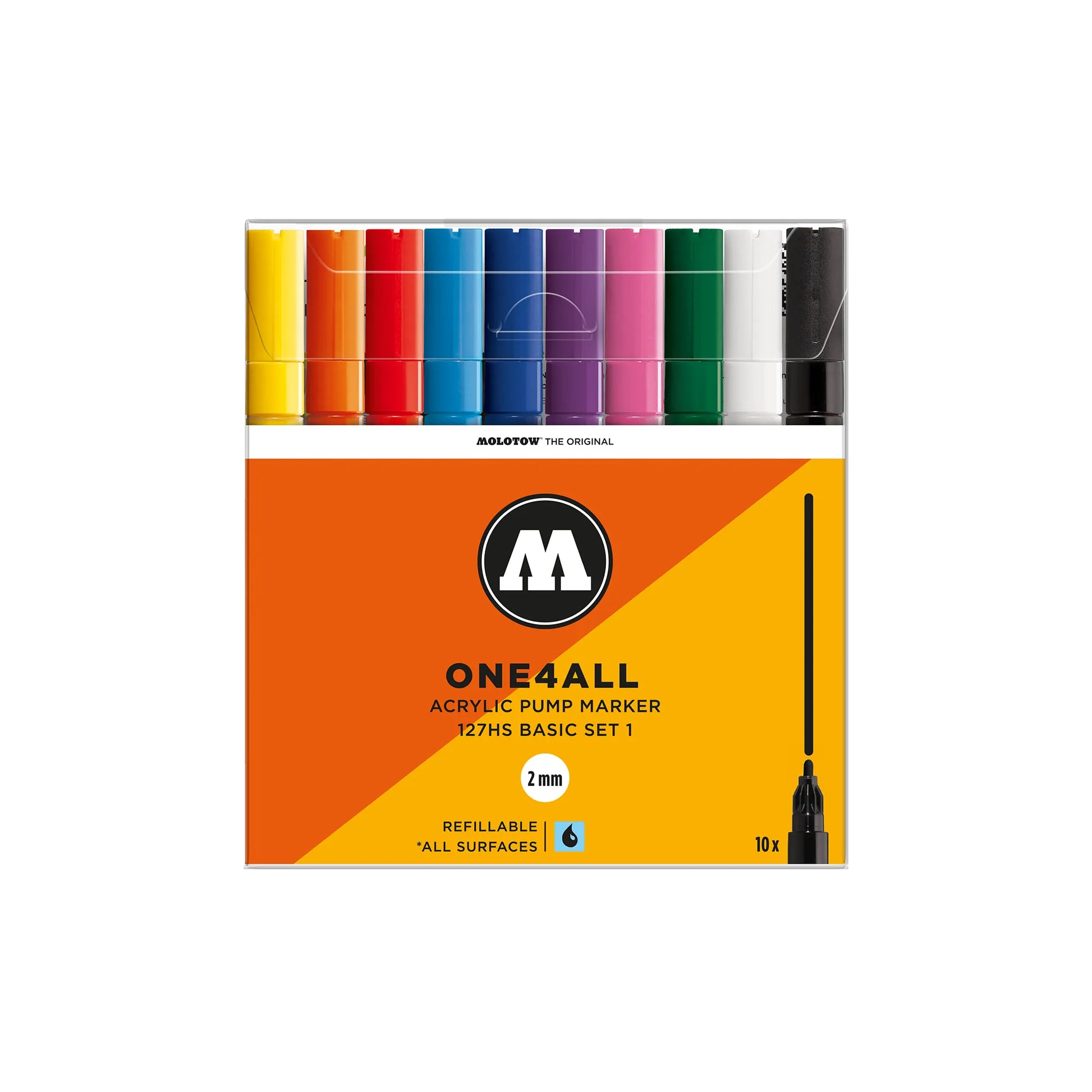 Acrylic marker One4All 127HS Wallet Basic-Set 1 - 10 pcs.