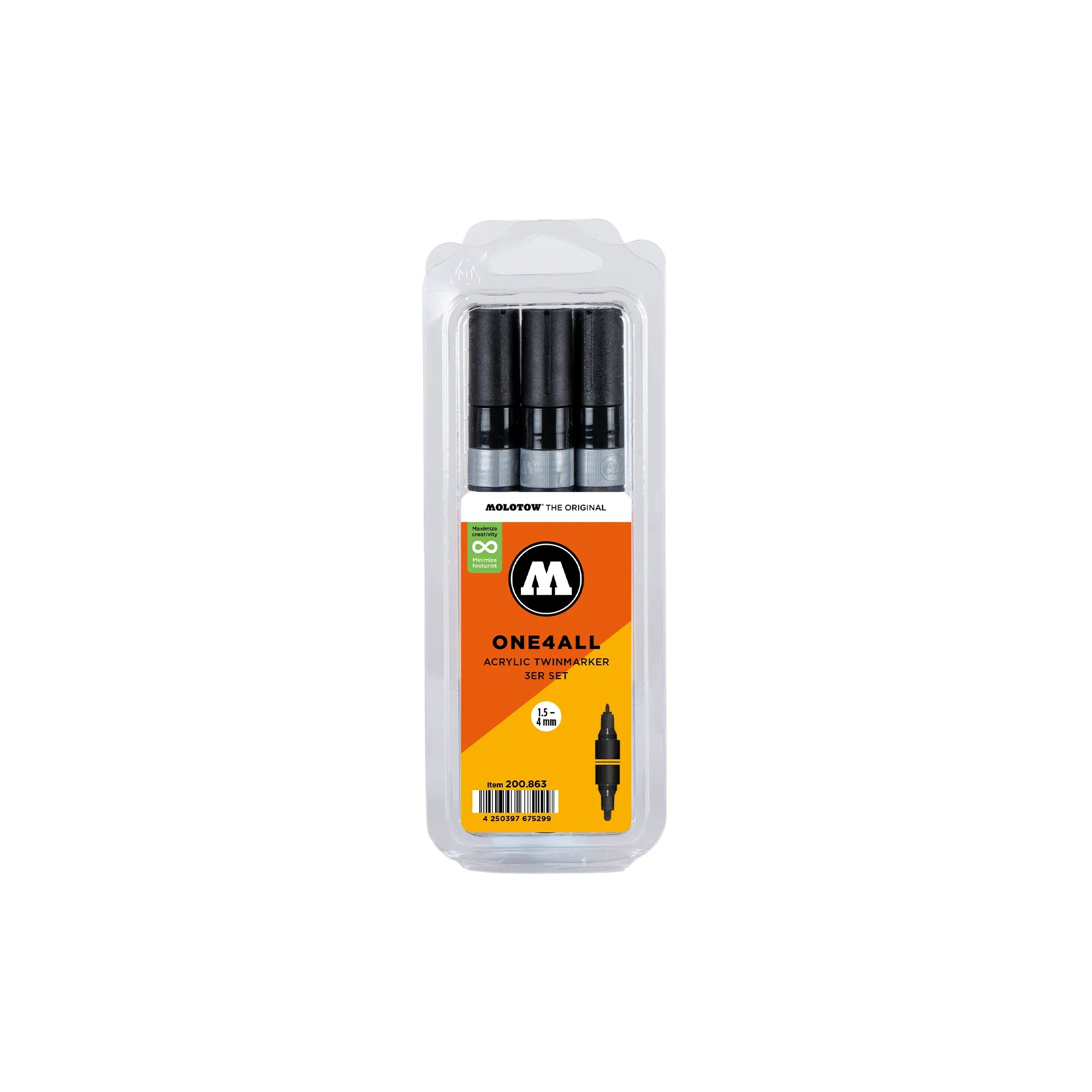 ONE4ALL™ Twin Marker 3pcs Set Black