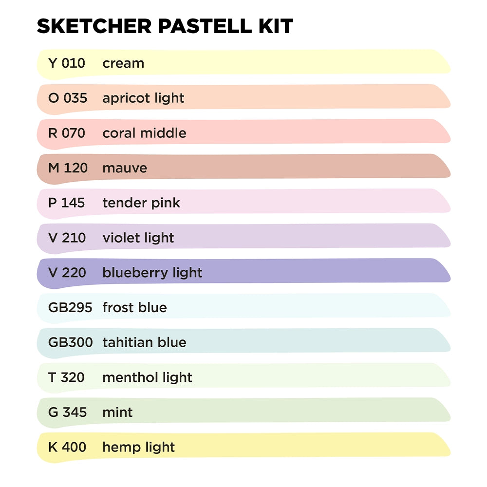 Sketcher Set 12 pcs Pastel Kit