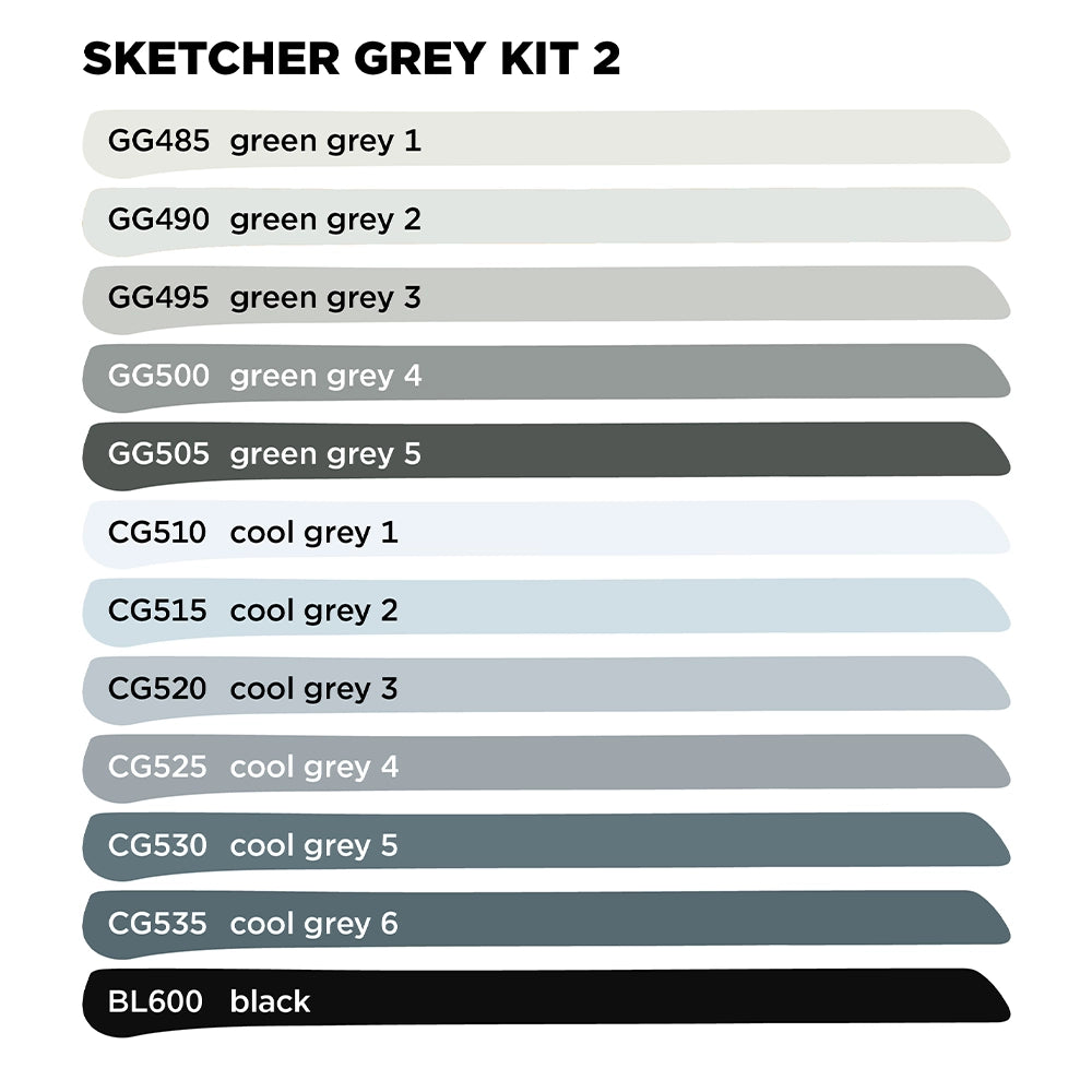 Sketcher Set 12 pcs Grey Kit 2
