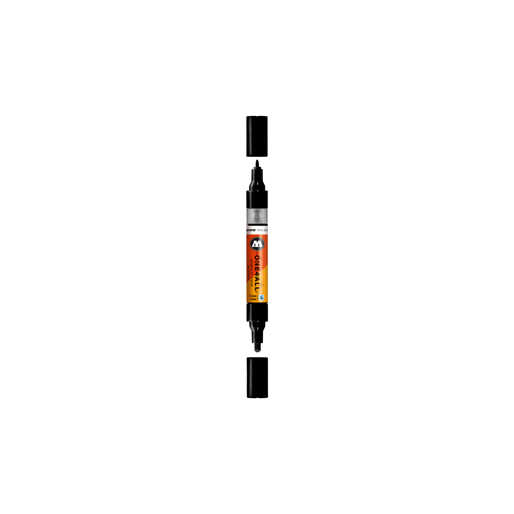 Acrylic marker One4All Glossy Twin 1,5/4mm #252 black glossy