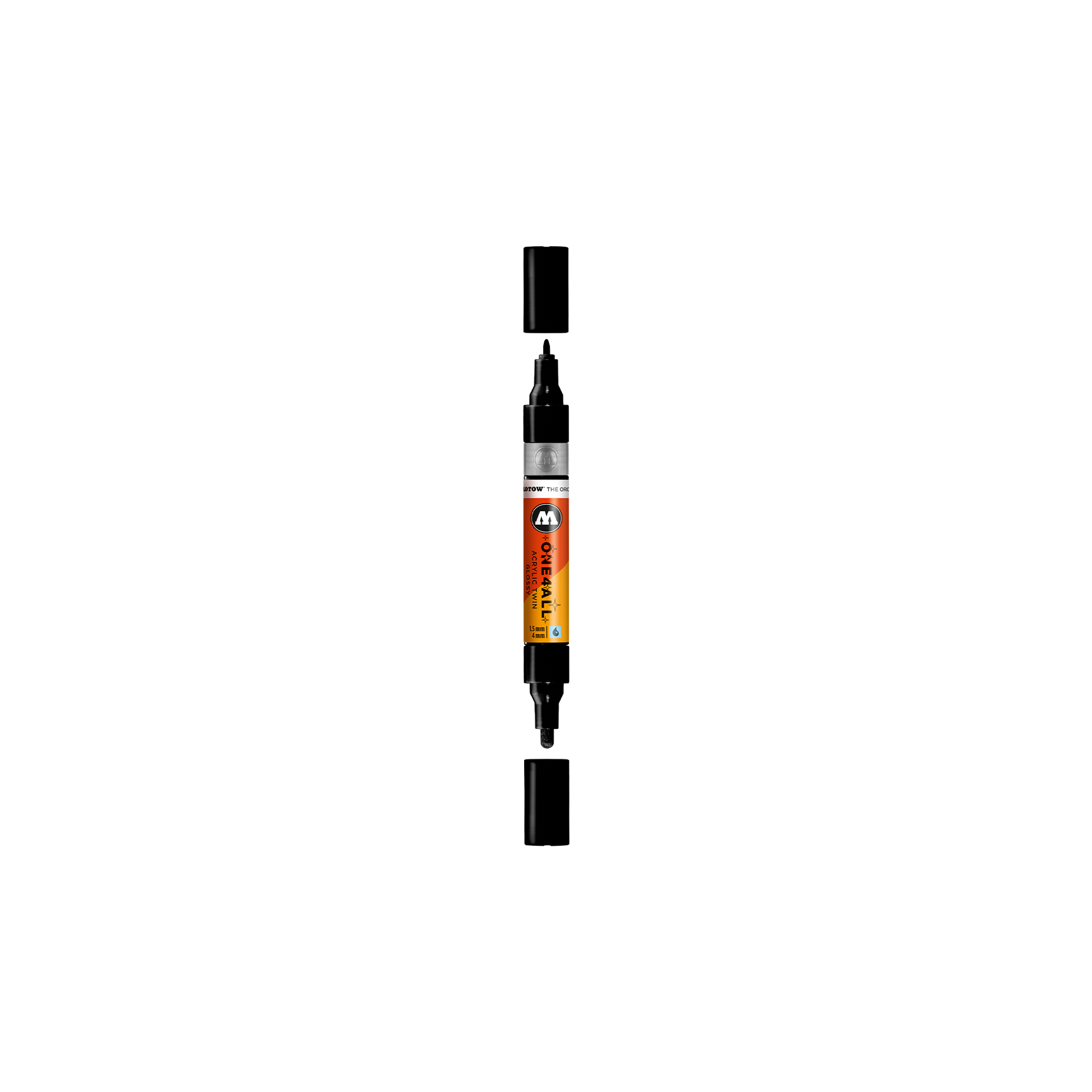 Acrylic marker One4All Glossy Twin 1,5/4mm #252 black glossy